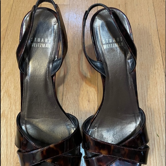 STUART WEITZMAN Patent Peeptoe Slingbacks - Picture 15 of 16